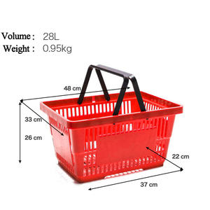 Hookei Wholesale Supermarket Shopping <b>Baskets</b> with Handles 28L Shopping <b>Baskets</b> Support Logo Printing - Product Image 3