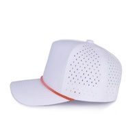 Casquette de baseball unie imperméable perforée au laser, style trucker snapback, haute performance pour le golf, avec cordon