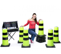 Système de jeu interactif gonflable IPS avec 10 lumières, éclairage sportif, matériau PVC, installation facile, cônes étanches à l'air, lampes à tapoter, pylônes