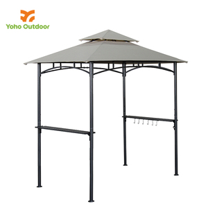 Couverture pliante à double toit en métal et comptoir de bar en verre Jardin Patio Pavillon BBQ Gazebo - Product Image 6