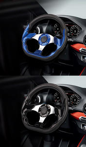 <span class=keywords><strong>Volant</strong></span> de voiture de sport Deep Dish 13 pouces en cuir PU avec matériau PVC Red Stitch - Product Image 3