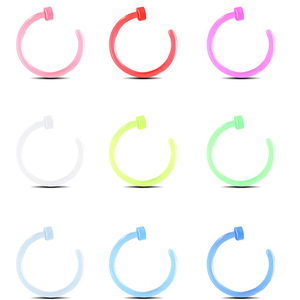 Anneau de nez en acrylique, <span class=keywords><strong>piercing</strong></span> de <span class=keywords><strong>narine</strong></span> pour femmes et hommes, boucles d'oreilles hélix en forme de C colorées, bijoux de <span class=keywords><strong>piercing</strong></span> corporel - Product Image 2