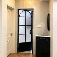 Porte de salle de bain en alliage titane-magnésium de style campagnard français, étanche, idéale pour l'intérieur d'hôtels, cuisines, salles de bain et appartements