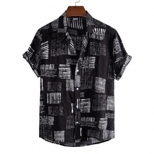 Chemise d'été pour <span class=keywords><strong>homme</strong></span>, personnalisez votre design, logo imprimé, chemise hawaïenne de plage, chemise à manches courtes pour <span class=keywords><strong>homme</strong></span>, chemise bohème - Product Image 4