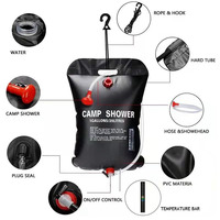 Douche solaire portable 20L pour la plage, la natation et le camping avec pommeau de douche marche/arrêt