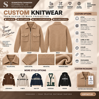 Veste en tricot zippée camel pour homme, col rabattu, poches poitrine, haut en tricot décontracté et chaud pour le travail, pull pour homme