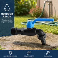Robinet d'extérieur BMAG OEM en nylon à installation manuelle facile, filetage en laiton 3/4 pouce, avec raccord de tuyau détachable pour jardin