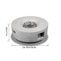Brasero rond en béton gris foncé au gaz naturel de 30 pouces, table de feu extérieure avec design écologique pour le camping et le chauffage extérieur