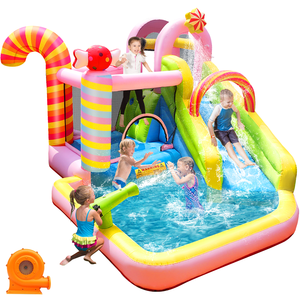 Wholesale Candy Crutch <b>Trampoline</b> Inflatable Oxford Castle Water Slide Bouncy, With Water Slide Kids Party Home Use Inflatable O - Product Image 4