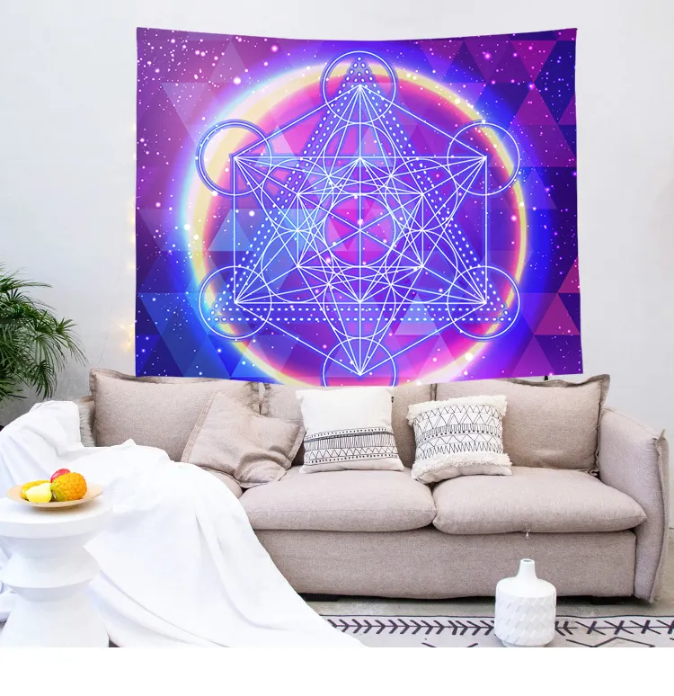 Custom Household High Digital Printing Psychedelic Hippie Landscape Trripy Wall Hanging Tapestry