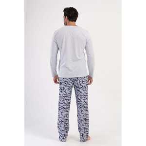 Conjunto de Pijama de Manga Larga con Cuello Redondo para Hombre, con Bolsillos, Ropa de Dormir, Conjunto de Bata de Seda y Algodón, Estilo Casual, Estampado con Logotipo Personalizado - Product Image 1