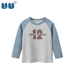 Ins mode haut nouveau <span class=keywords><strong>pull</strong></span> enfants vêtements contraste couleur coton dessin animé lettre imprimé Simple <span class=keywords><strong>garçon</strong></span> vêtements - Product Image 1