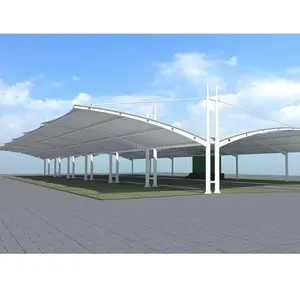 חיצוני פלדת מסגרת גבוהה שיא חופה מתיחה ארכיטקטורת חניה אוהל קרום מבנה גג
