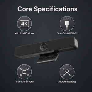 ออลอินวัน วิดีโอบาร์ 4K พร้อมลำโพงในตัว 6 ตัว สาย USB C เดี่ยว BYOM 5X สำหรับห้องประชุม โรงงานโดยตรง M1000Lite-อื่นๆ ออลอินวัน - Product Image 4