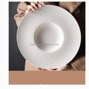 ชุดจานเซรามิกเคลือบรีแอกทีฟ ขอบสีอำพัน สำหรับเสิร์ฟ<span class=keywords><strong>สเต็ก</strong></span> สลัด และทาปาส เหมาะสำหรับร้านอาหาร - Product Image 3