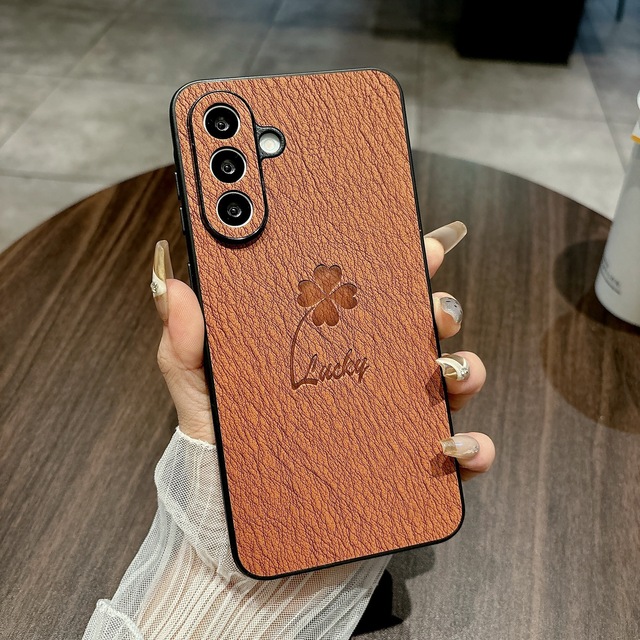 Case For Samsung A56/S25 Ultra/S24/A55 Four-Leaf Clover Full-Cover Ultra-Thin Matte 360 Protection HS Clover Series Phone Case