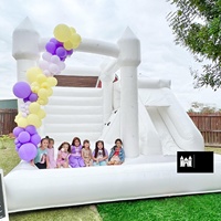Enfants adultes fête en plein air événement grand 13X13ft Commercial PVC blanc gonflable rebond maison Combo château plein d'entrain mariage