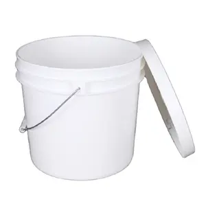 플라스틱 시멘트 버킷 3.5 갤런 식품 등급 뚜껑이있는 플라스틱 통 쉽게 열린 뚜껑 버킷