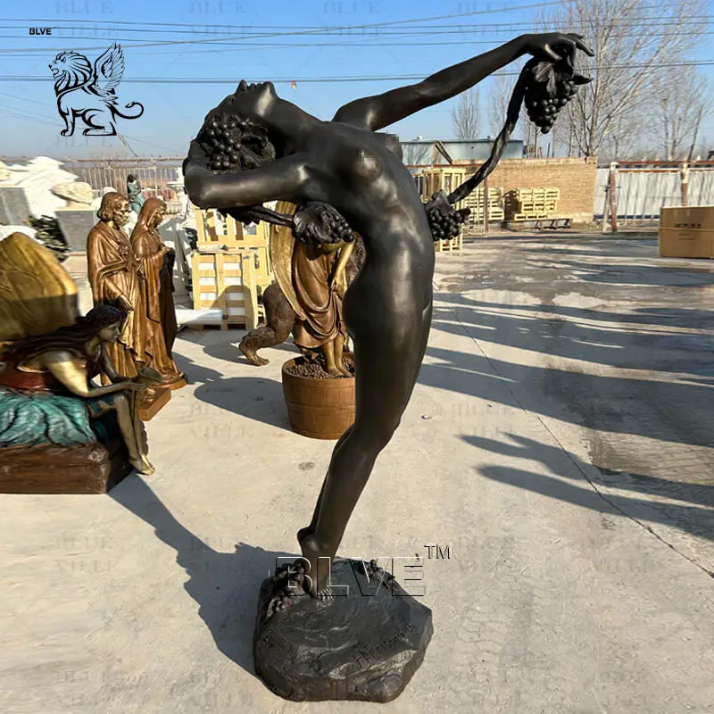 बीएलवीई शास्त्रीय कास्टिंग मेटल गार्डन नग्न ग्रीक वाइन देवी पीतल की मूर्तियां जीवन आकार महिला कांस्य मूर्तिकला मूर्ति