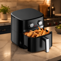 Friteuse à air moderne 7L/5L grande capacité, commande manuelle avec panier unique amovible et système de cuisson sans huile, Chine