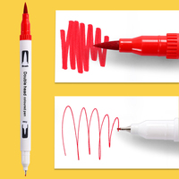 Foska vente chaude Muti-Colors 12/24/36/48/60/72/100 couleurs Fineliner double pointe pinceau dessin stylo marqueur de couleur d'eau en plastique