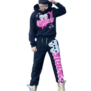 Tracksuit nhà sản xuất bán buôn Sweatpants và hoodie Set cho nam giới biểu tượng tùy chỉnh chất lượng cao Puff in ấn sweatsuit