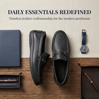 Chaussures en cuir pour hommes, en cuir d'agneau véritable noir, élégantes, durables, pour le bureau et les occasions décontractées, vente en gros avec logo personnalisé