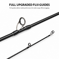 Caña de Pescar para Agua Salada, Slow Pitch Jigging, 198 cm, Ligera, de Carbono, con Anillas y Portacarretes FUJI, para Pesca de Atún