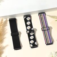 Bracelet de montre en nylon élastique de 18 mm pour Garmin Venu 2S/Venu 3S/Vivoactive 4S/Vivomove 3S/Forerunner 255s/255s Music/265s