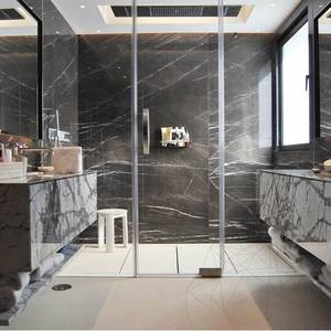 แผ่นหินอ่อนสีเทาเพียทราขัดเงากันน้ำสำหรับตกแต่งภายในห้องครัววิลล่าโรงแรมอพาร์ทเมนต์สำนักงานอาคาร - Product Image 6