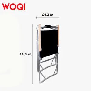 WOQI New Outdoor Low Seat Compact Widened Backrest Camping Folding Aluminum Alloy Beach Chair