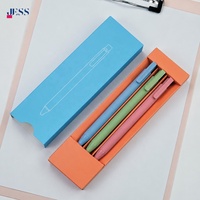 Stylos gel rétractables esthétiques 3 pièces avec boîte en papier colorée et clip intégré – Ensemble d'écriture minimaliste pour le bureau, l'école ou comme cadeau