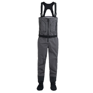 Cuissardes de pêche pour hommes prêtes à être expédiées avec bottes 3 plis respirants et imperméables en nylon avec bottes en néoprène durables - Product Image 1