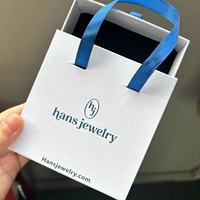 Boîte à bijoux en papier avec tiroir coulissant, impression dorée à chaud personnalisée, luxe, avec ruban, emballage de bijoux avec logo