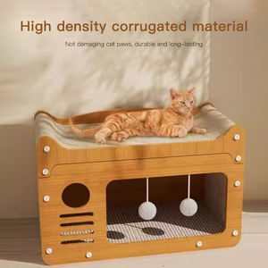 Kare yeni dayanıklı ve kırılmaz ahşap karton kutu Pet kedi tırmalamak kurulu kedi evi yatak evde - Product Image 1