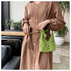 <span class=keywords><strong>Sac</strong></span> à main en laine, petit <span class=keywords><strong>sac</strong></span> à bandoulière, fermeture crochet, nœud papillon, tricot fil - Product Image 2
