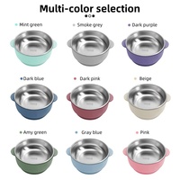 Bol pour bébé en acier inoxydable Bol en silicone pour bébé Nouveaux coffrets cadeaux Vaisselle d'entraînement avec logo imprimé sans Bpa Assiette pour bébé Bavoirs Ensemble d'alimentation