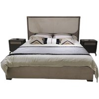 Italienisches Luxus-Lederbett für das Hauptschlafzimmer, 1,8 Meter Bett, modern, schlicht, neu, Doppelbett, Ganzhausanpassung möglich