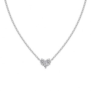 Collares con Colgante de Corazón Pequeño en Plata S925 con Baño de Rodio y Oro de 18K, Diseño Minimalista Dylam, Joyería de Moda con Circonia 5A - Product Image 1