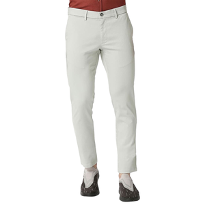 Fashion Trendy Casual Canvas Men's <b>Chinos</b> Pants <b>Elastic</b> <b>Waist</b> Flat Front Mid Rise Straight Lightweight Outdoor Street Wear OEM - Product Image 1