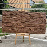 COMOVY Panneau de revêtement mural en pierre de faux Pu à grain de bois pour décoration murale extérieure d'hôtel