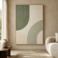 Peinture abstraite crème, or et bleu marine sur toile, texture impasto diagonale, art mural peint à la main pour salon moderne