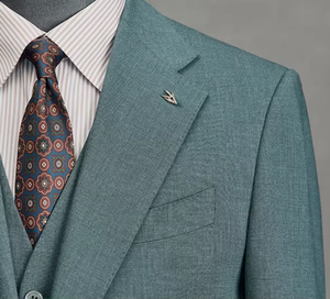 Blazer <span class=keywords><strong>homme</strong></span> <span class=keywords><strong>vert</strong></span> sarcelle en polyester, simple boutonnage, revers cranté, tenue de direction, <span class=keywords><strong>costume</strong></span> sur mesure pour événements d'activation de marque - Product Image 2