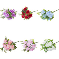 Bouquet de fleurs artificielles en soie rose pour la décoration du salon, de la salle à manger et de la chambre à coucher