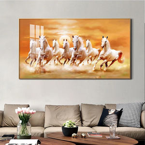 นอร์ดิกที่ทันสมัยหรูหรา7ภาพม้าขาวกำลังวิ่งอยู่วิวพระอาทิตย์ตกตกตกตกตกกรอบคริสตัลพอร์ซเลนภาพตกแต่งบ้านศิลปะภาพวาดม้าติดผนัง - Product Image 3