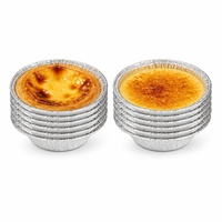Gobelet à tartelette en aluminium jetable avec couvercle en plastique, récipient de cuisson résistant au four, capacité de 106 ml