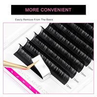 Extensions de cils russes en PBT noir mat, fibres PBT coréennes, véganes, sans cruauté, plateaux de volume, courbure LC BC, cils naturels faits à la main