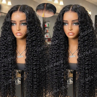 Perruque en cheveux humains bruts vietnamiens, bouclés crépus, avec dentelle frontale HD 13x6, nœuds pré-décolorés, pré-coupée, cuticules alignées, vente en gros