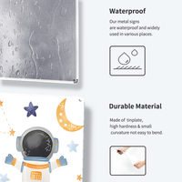 Juego de Letreros Metálicos Vintage de Astronautas Espaciales, Decoración Retro para Pared de Dormitorio Infantil, Decoración para Cuarto de Juegos