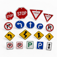 Panneaux de signalisation routière réfléchissants en aluminium personnalisés, petits, ronds, triangulaires, octogonaux, panneaux d'avertissement de sécurité, fabricant en gros OEM